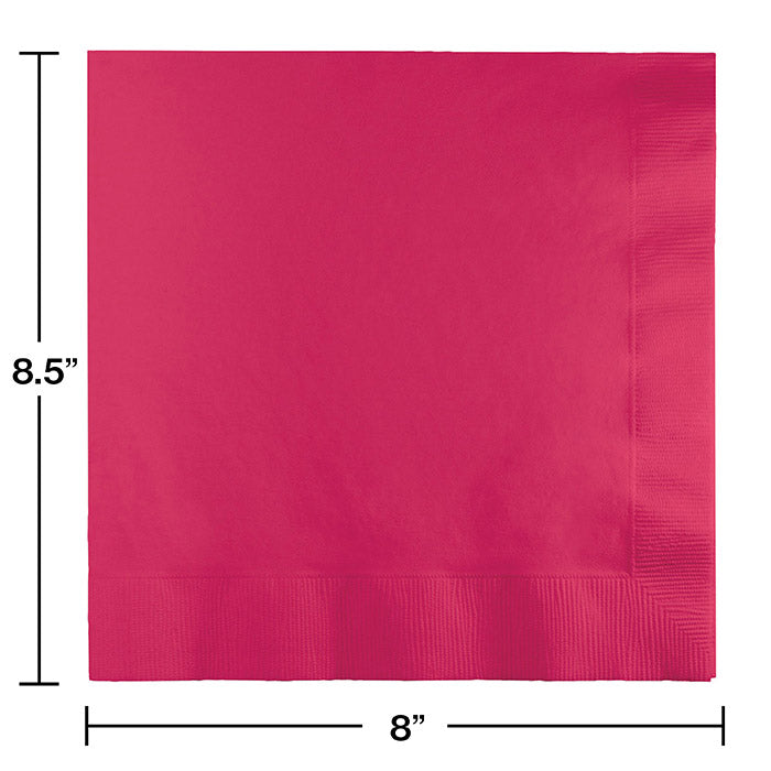 Party Decorations Hot Magenta Dinner Napkins 3Ply 1/4Fld, 25 ct