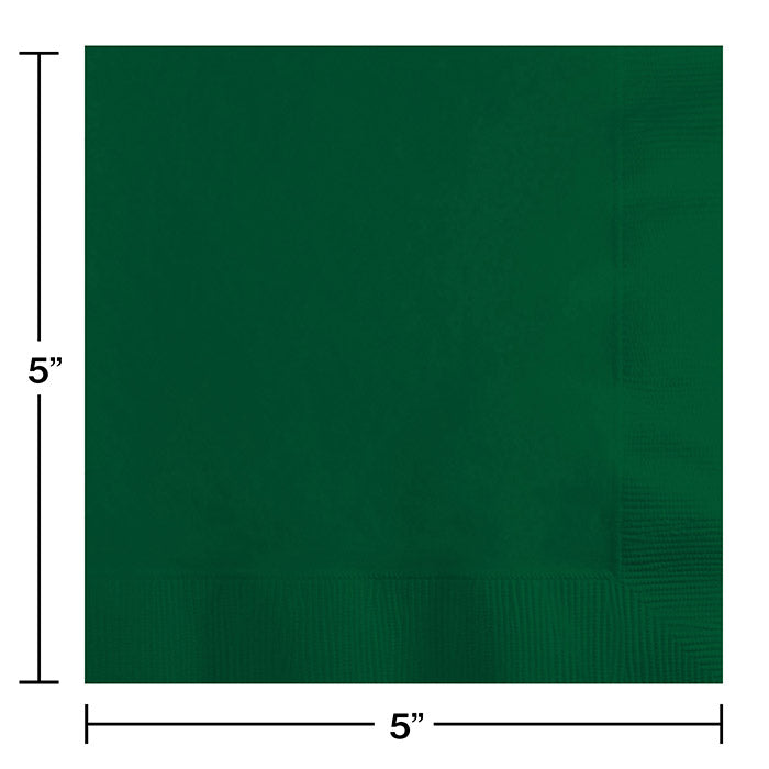 Party Decorations Hunter Green Beverage Napkin, 3 Ply, 50 ct