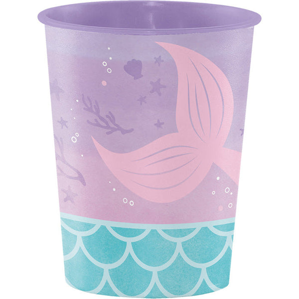 Party Decorations Mermaid Shine Plastic Keepsake Cup 16 Oz.