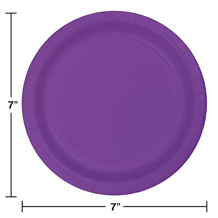 Party Decorations Amethyst Purple Paper Dessert Plates, 24 ct