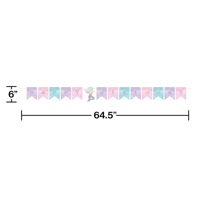 Party Decorations Iridescent Mermaid Party Happy Birthday Banner