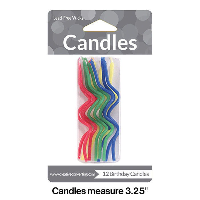 Party Decorations Assorted Curly Candles, 12 ct