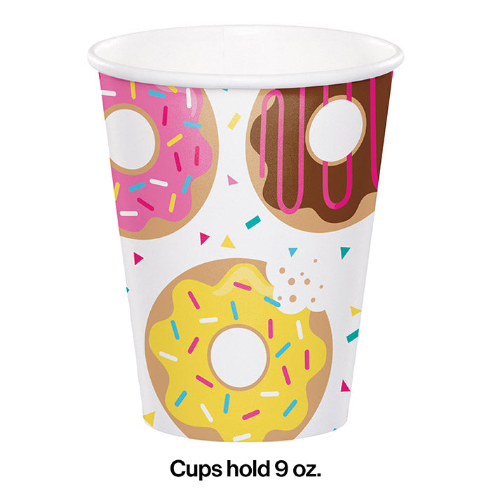 Party Decorations Donut Time Hot/Cold Paper Cups 9 Oz., 8 ct