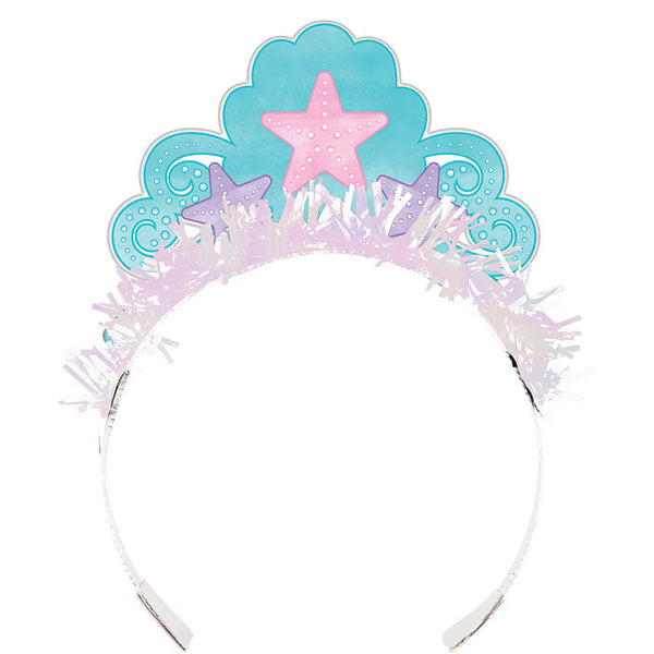 Party Decorations Iridescent Mermaid Party Tiaras, 8 ct