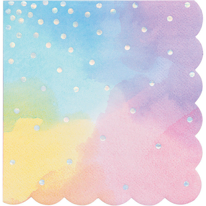 Party Decorations Iridescent Party Beverage Napkins, 16 ct