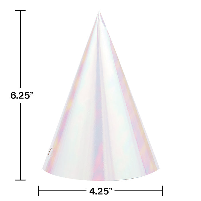 Party Decorations Iridescent Party Party Hats, 8 Count