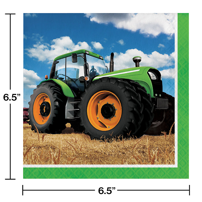 Party Decorations Tractor Time Napkins, 16 ct