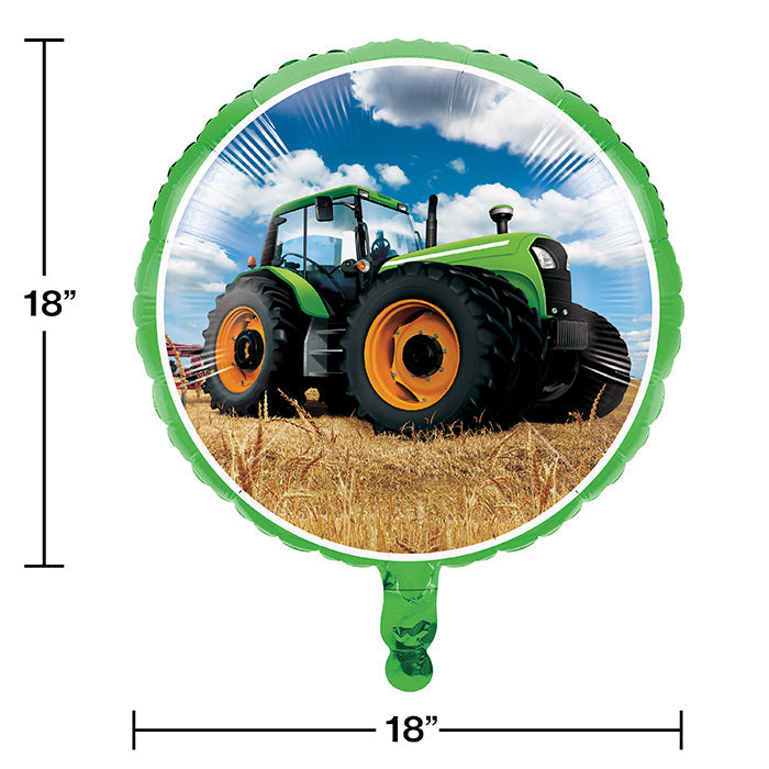 Party Decorations Tractor Time Metallic Balloon 18"