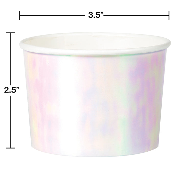 Party Decorations Iridescent Party 8 oz Paper Treat Cups, 6 ct