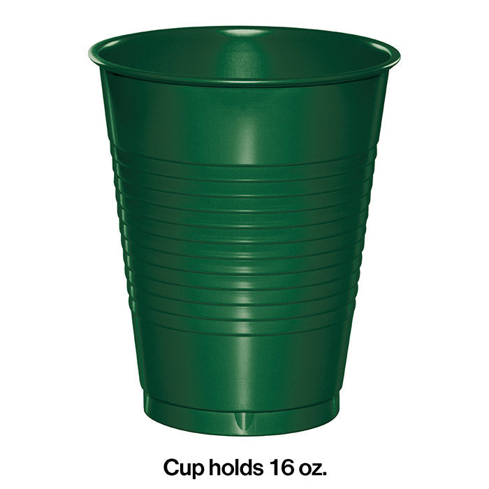 Party Decorations Hunter Green 16 Oz Plastic Cups, 20 ct