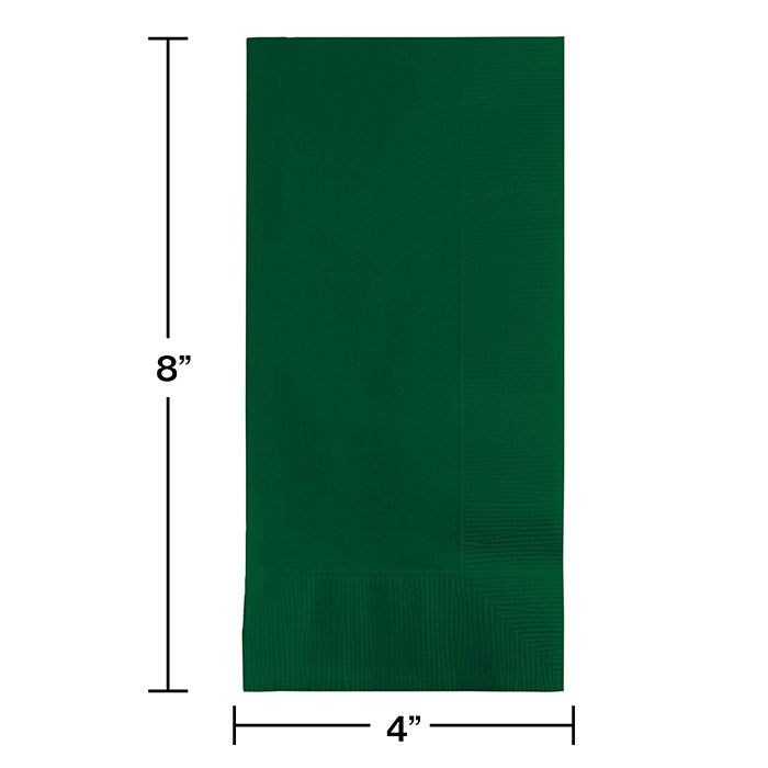 Party Decorations Hunter Green Dinner Napkins 2Ply 1/8Fld, 50 ct