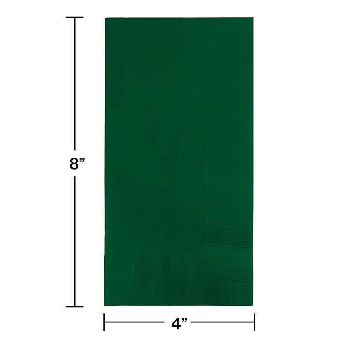 Party Decorations Hunter Green Dinner Napkins 2Ply 1/8Fld, 100 ct