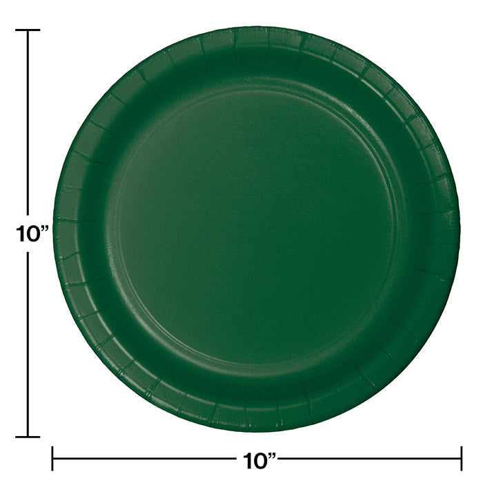 Party Decorations Hunter Green 10" Paper Banquet Plates, 24 ct