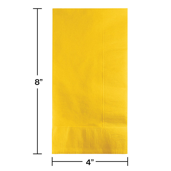 Party Decorations School Bus Yellow Dinner Napkins 2Ply 1/8Fld, 50 ct