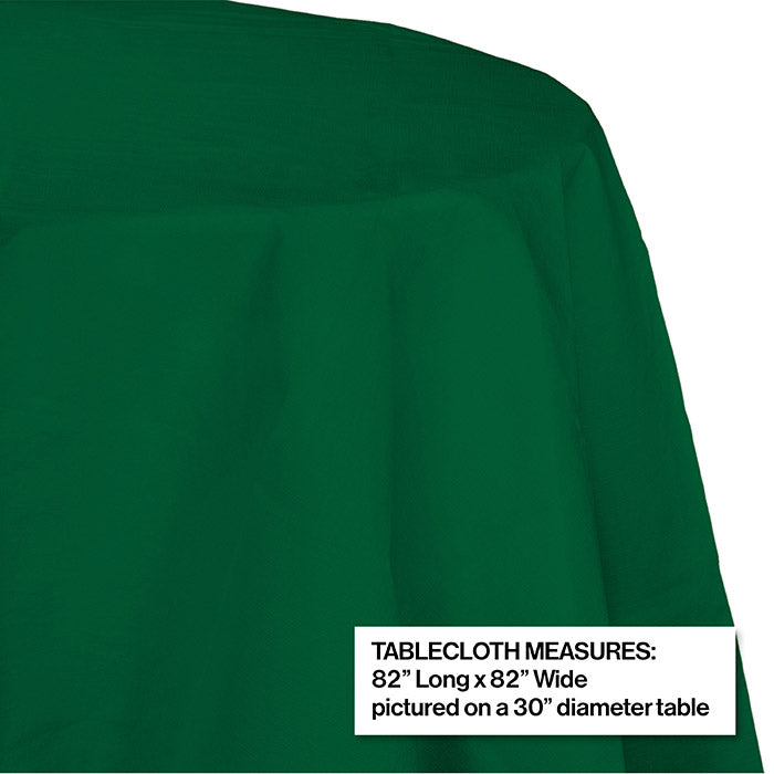 Party Decorations Hunter Green Round Polylined TIssue Tablecover, 82"