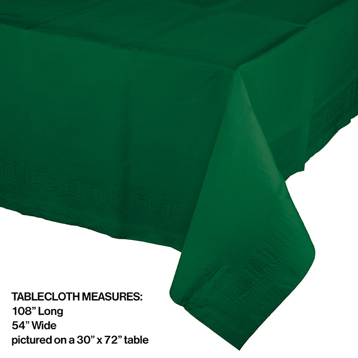 Party Decorations Hunter Green Tablecover 54"X 108" Polylined Tissue