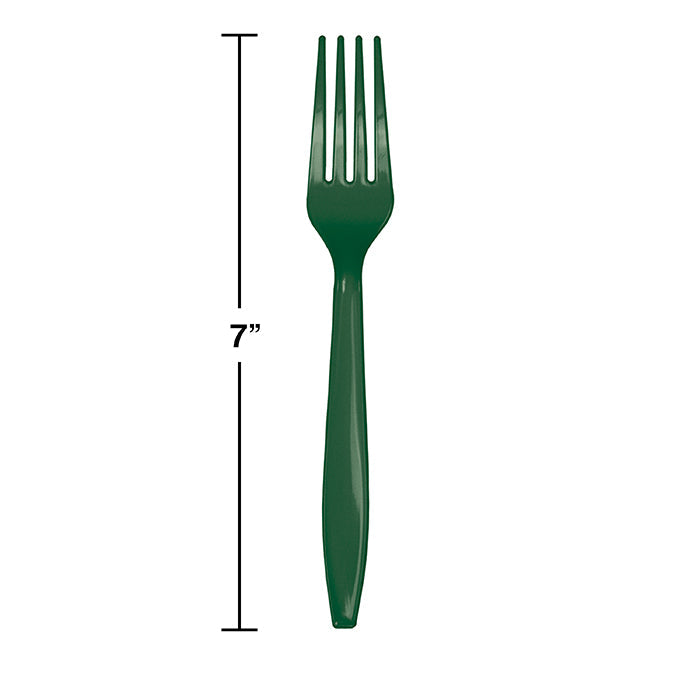 Party Decorations Hunter Green Plastic Forks, 24 ct