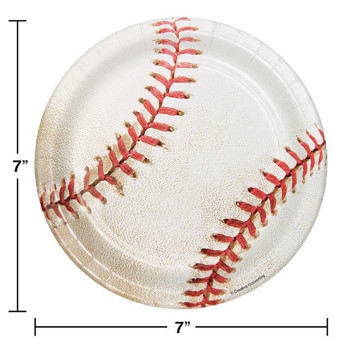 Party Decorations Baseball Paper Dessert Plates, 8 ct