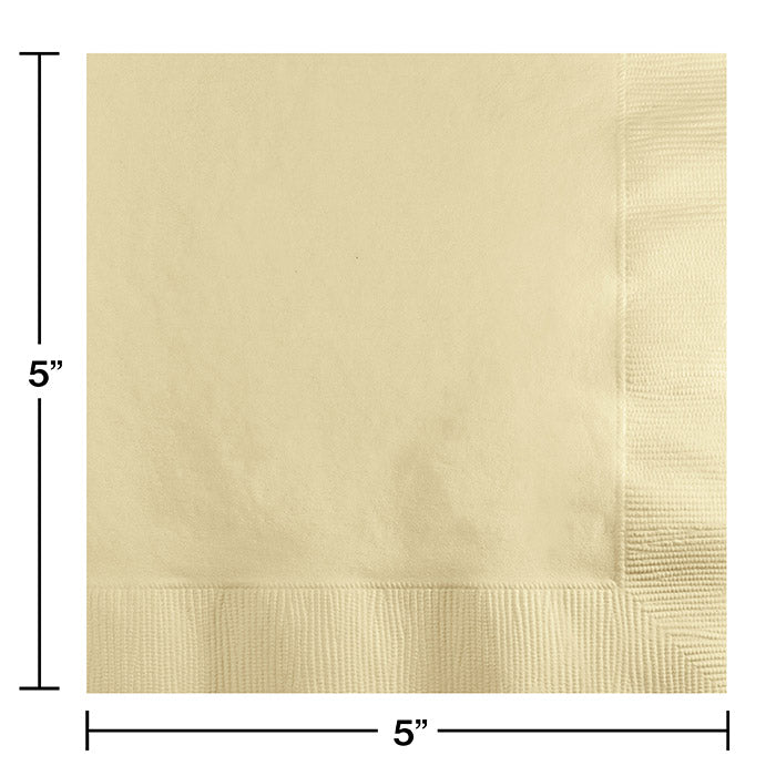 Party Decorations Ivory Beverage Napkin 2Ply, 50 ct