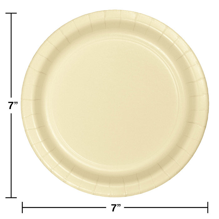 Party Decorations Ivory Paper Dessert Plates, 24 ct