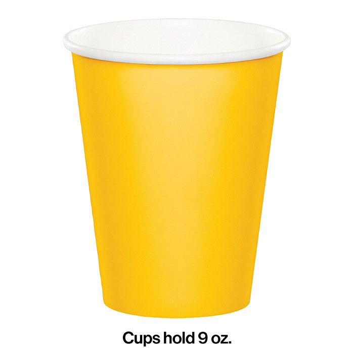 Party Decorations School Bus Yellow Hot/Cold Paper Paper Cups 9 Oz., 24 ct