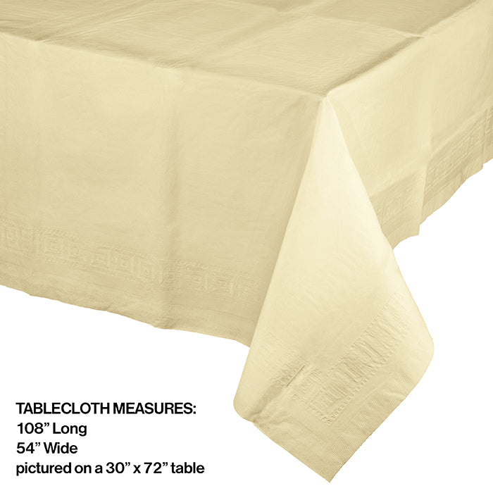 Party Decorations Ivory Tablecover 54"X 108" Polylined Tissue