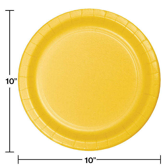 Party Decorations School Bus Yellow Paper Banquet Plates, 24 ct