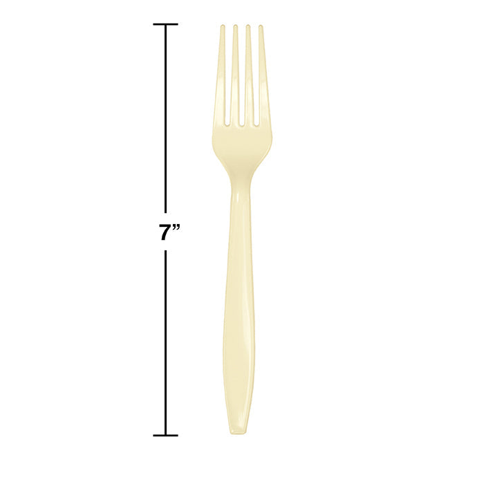 Party Decorations Ivory Plastic Forks, 24 ct