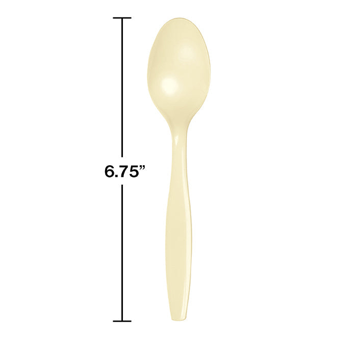 Party Decorations Ivory Plastic Spoons, 24 ct