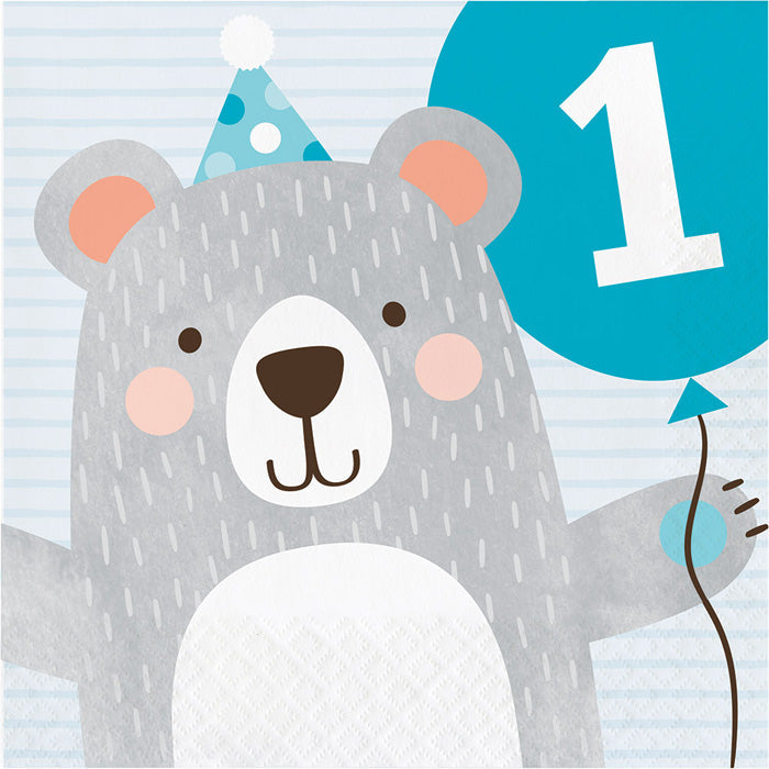 Party Decorations Birthday Bear Party 1st Birthday Napkins, 16 ct