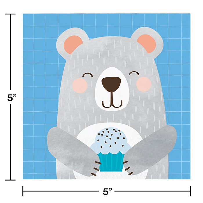 Party Decorations Birthday Bear Party Birthday Beverage Napkins, 16 ct