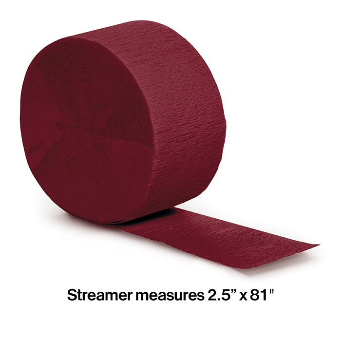 Party Decorations Burgundy Crepe Streamers 81'