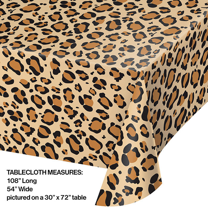 Party Decorations Leopard Print Plastic Table Cover, 54" X 108"