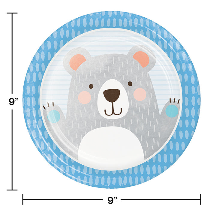 Party Decorations Birthday Bear Party Paper Plates, 8 ct