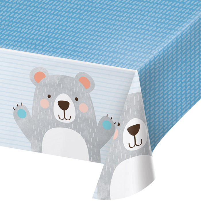 Party Decorations Birthday Bear Plastic Tablecover All Over Print, 54" X 102"