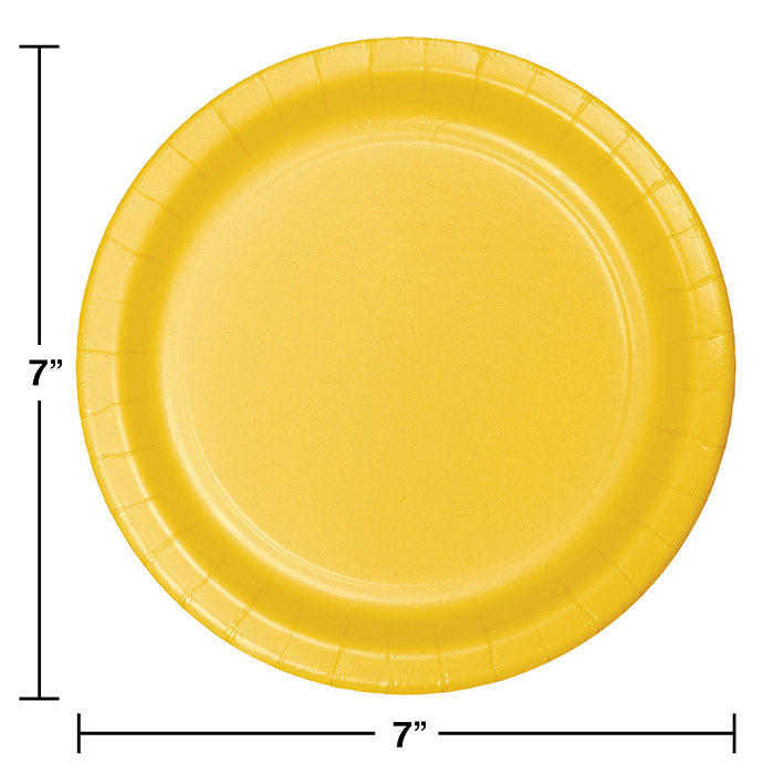 Party Decorations School Bus Yellow Paper Dessert Plates, 24 ct