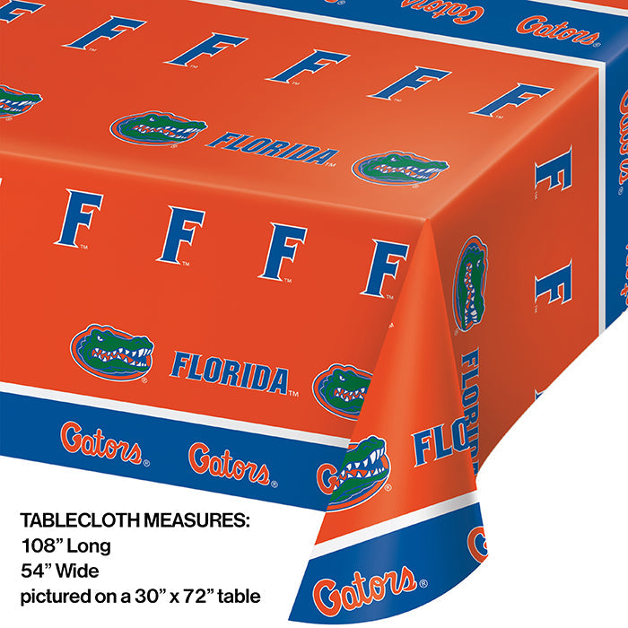 Party Decorations Florida Gators Plastic Table Cover, 54" X 108"