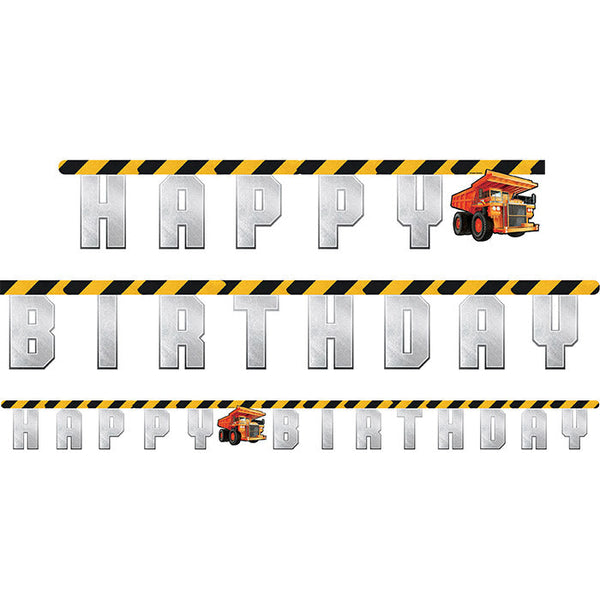 Party Decorations Big Dig Construction Jointed Banner Lg