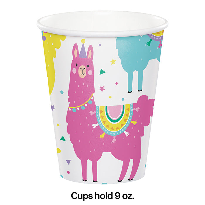 Party Decorations Llama Party Hot/Cold Paper Paper Cups 9 Oz., 8 ct