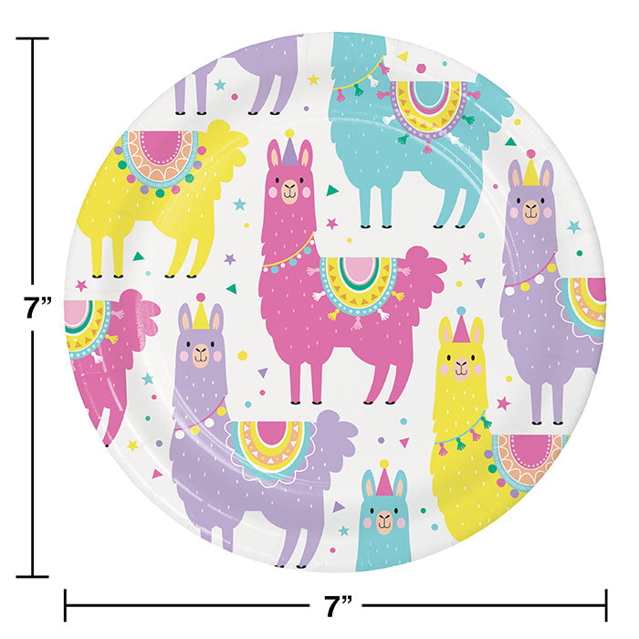 Party Decorations Llama Party Paper Dessert Plates, 8 ct