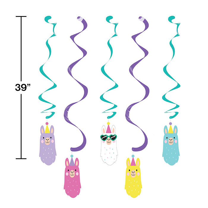 Party Decorations Llama Party Dizzy Danglers, 5 ct