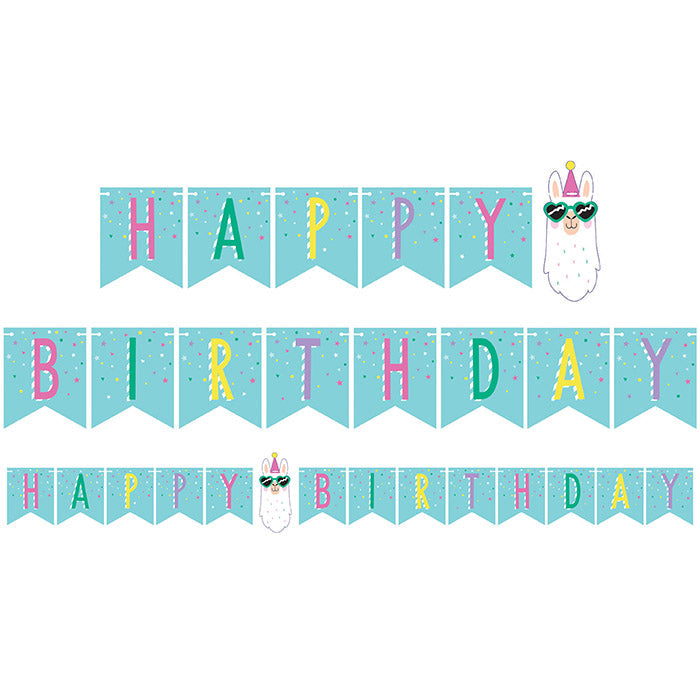 Party Decorations Llama Party Shaped Banner With Twine, Happy Birthday