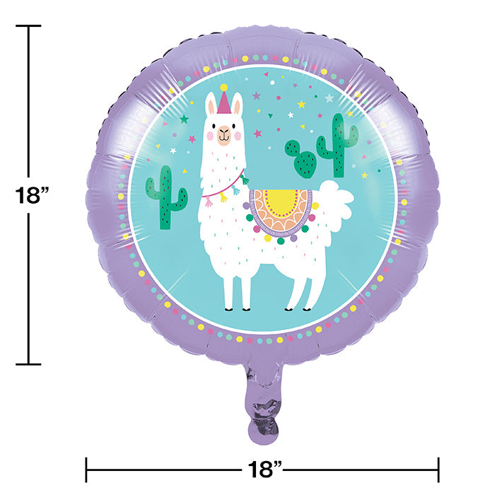 Party Decorations Llama Party Metallic Balloon 18"