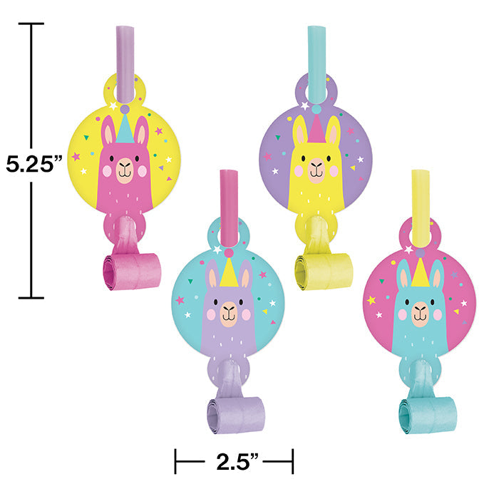 Party Decorations Llama Party Blowouts W/ Med, 8 ct