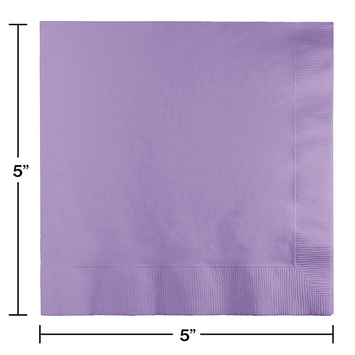 Party Decorations Luscious Lavender Beverage Napkin, 3 Ply, 50 ct