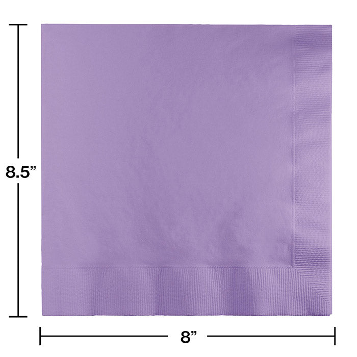 Party Decorations Luscious Lavender Dinner Napkins 3Ply 1/4Fld, 25 ct