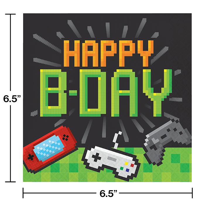 Party Decorations Video Game Party Birthday Napkins, 16 ct