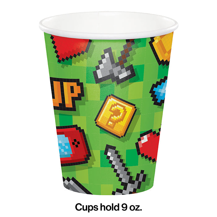 Party Decorations Gaming Party Hot/Cold Paper Cups 9 Oz., 8 ct