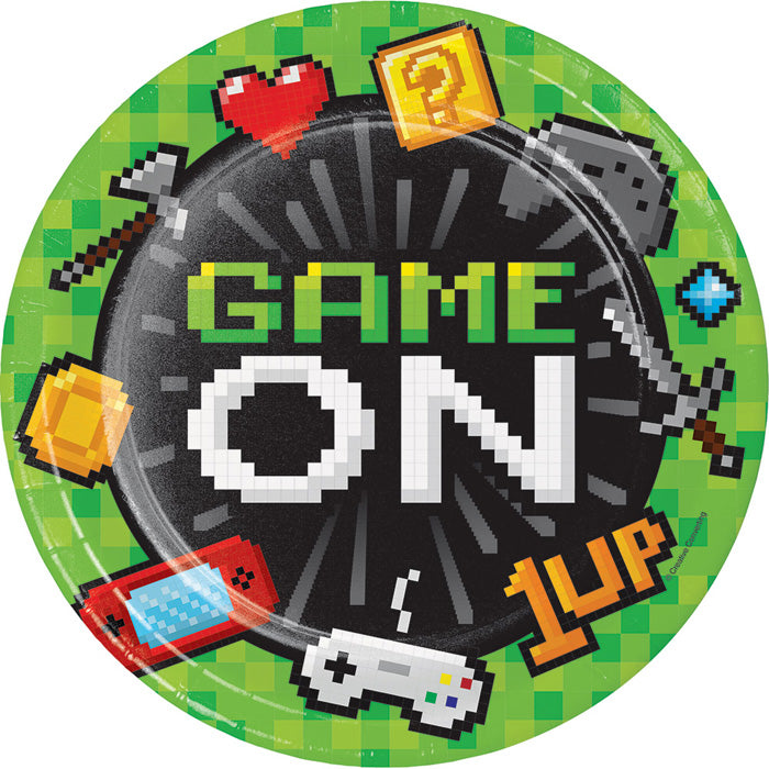 Party Decorations Video Game Party Paper Plates, 8 count