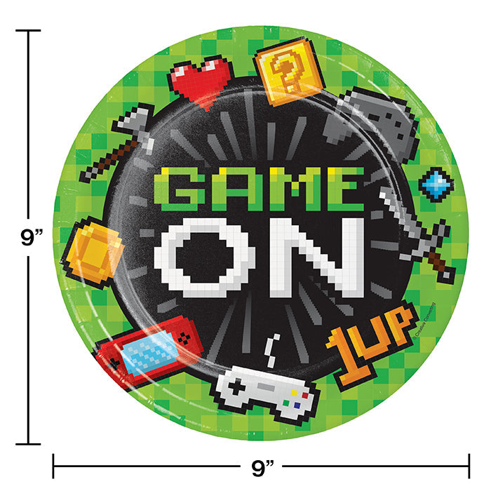 Party Decorations Video Game Party Paper Plates, 8 count